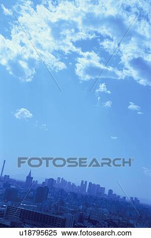 Stock Photography - Sky above Shinjuku-ku. Tokyo, Japan. Fotosearch
