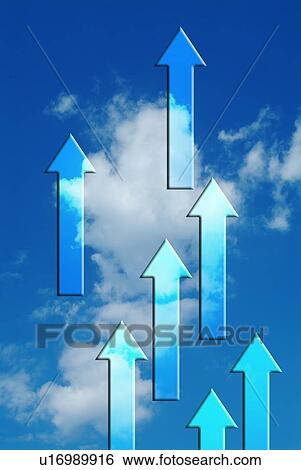 Sky and arrows pointing up View Large Photo Image Stock Photograph - Sky and arrows pointing up. Fotosearch