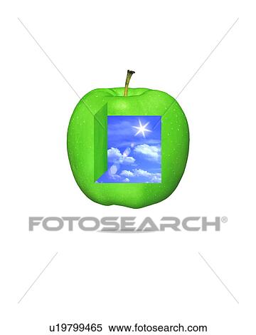 Sky in a green apple View Large Photo Image Stock Photography - Sky in a green apple. Fotosearch