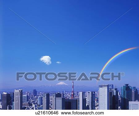 Stock Photograph - Skyline of Tokyo, Honshu, Japan. Fotosearch