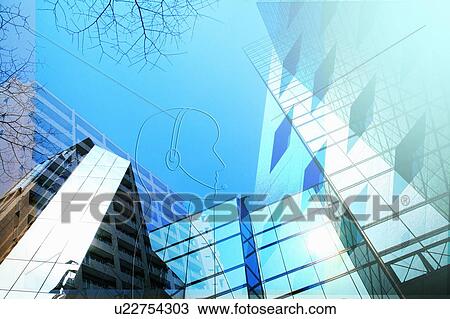 Skyscrapers above illustration of woman View Large Photo Image Stock Image - Skyscrapers above illustration of woman. Fotosearch