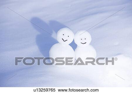 Snowmen Side by Side View Large Photo Image Stock Photography - Snowmen Side by Side. Fotosearch