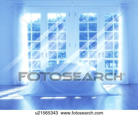 Sofa covered with sheet in living room, computer graphic, toned image View Large Photo Image Stock Image - Sofa covered with sheet in living room, computer graphic, toned image. Fotosearch