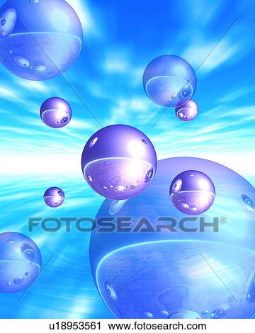 Stock Image - Spheres and sky. Fotosearch