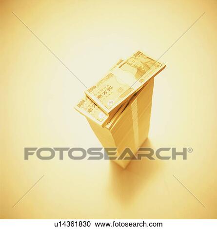 Stack of Japanese currency View Large Photo Image Stock Image - Stack of Japanese currency. Fotosearch