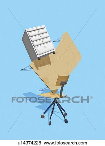 Stack of office furniture View Large Photo Image Stock Photo - Stack of office furniture. Fotosearch