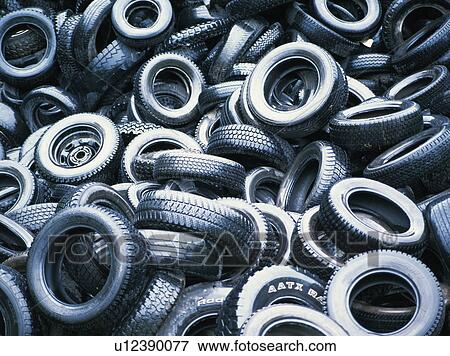 Stack of tyres View Large Photo Image Stock Photo - Stack of tyres. Fotosearch