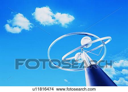 Picture - Statue underneath a blue sky. Fotosearch