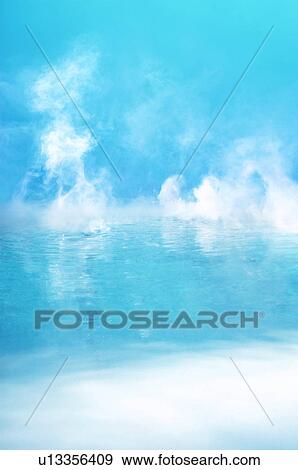 Stock Photo - Steam rising off water surface. Fotosearch