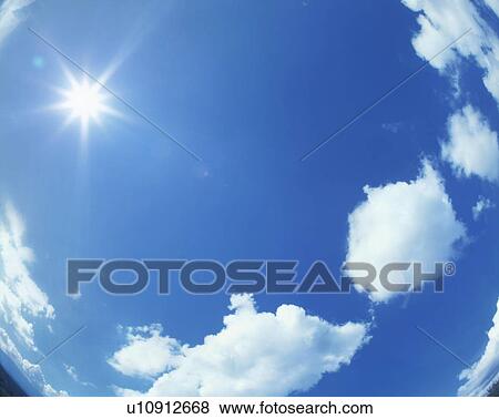 Sun, blue sky and clouds View Large Photo Image Stock Photo - Sun, blue sky and clouds. Fotosearch