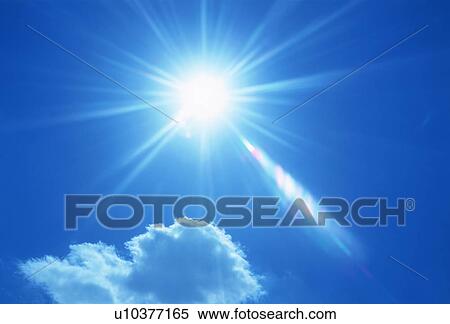 Sun, blue sky and clouds View Large Photo Image Stock Photography - Sun, blue sky and clouds. Fotosearch
