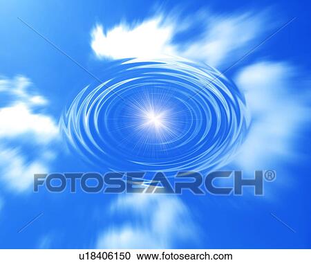 Stock Image - Sun shining in the sky and rippled water. Fotosearch