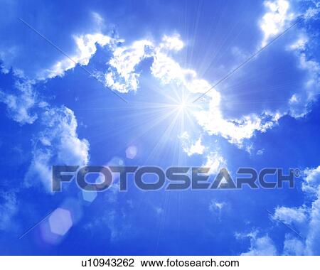 Stock Image - Sun shining in the sky. Fotosearch