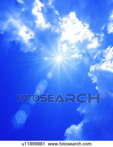 Stock Image - Sun shining in the sky. Fotosearch