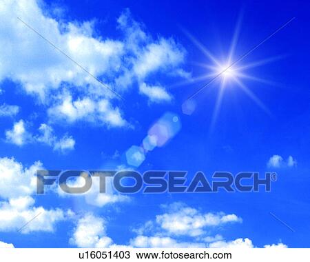 Stock Image - Sun shining in the sky. Fotosearch