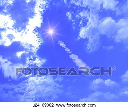 Stock Image - Sun shining in the sky. Fotosearch