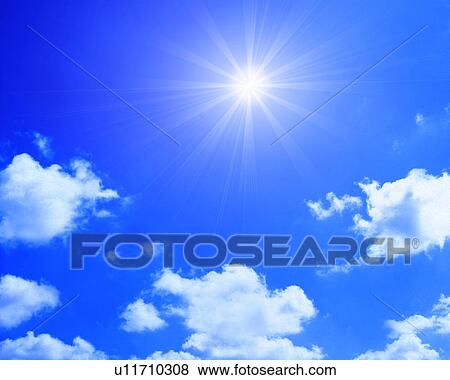 Stock Photo - Sun shining in the sky. Fotosearch