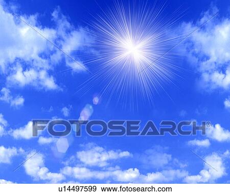 Stock Photo - Sun shining in the sky. Fotosearch