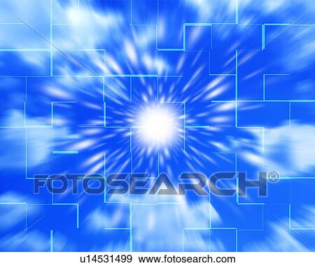 Stock Photo - Sun shining in the sky. Fotosearch