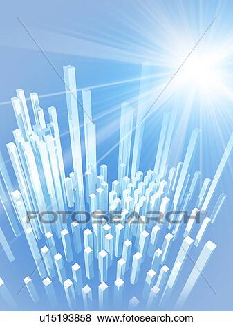 Stock Photo - Sun shining over rectangular forms. Fotosearch