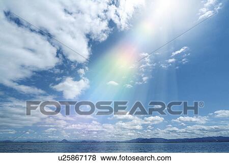 Sunbeam over sea, Otsu city, Shiga prefecture, Japan View Large Photo Image Stock Photo - Sunbeam over sea, Otsu city, Shiga prefecture, Japan. Fotosearch