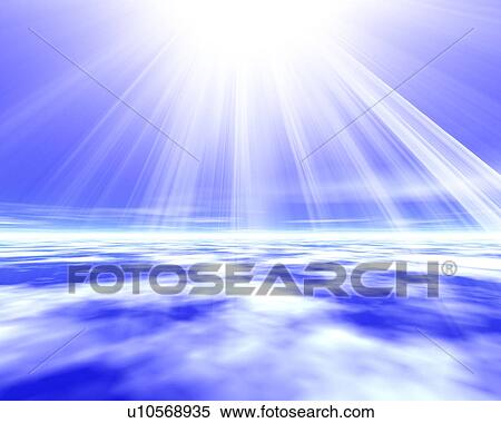 Sunbeams over clouds, computer graphic View Large Photo Image Stock Photography - Sunbeams over clouds, computer graphic. Fotosearch
