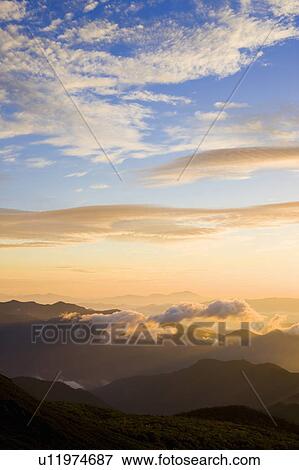 Stock Photo - Sunrise over Mt Norikura, Matsumoto, Nagano Prefecture, Japan. Fotosearch