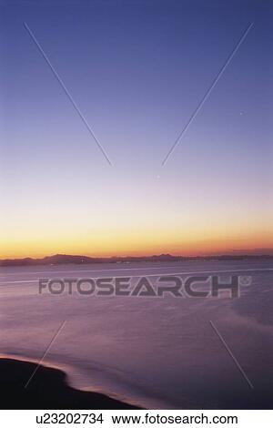Picture - Sunrise over the sea. Kanagawa Prefecture, Japan. Fotosearch