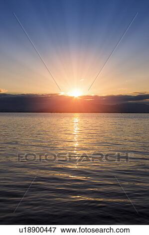 Sunset over Biwa Lake. Otsu, Shiga Prefecture, Japan View Large Photo Image Stock Photo - Sunset over Biwa Lake. Otsu, Shiga Prefecture, Japan. Fotosearch