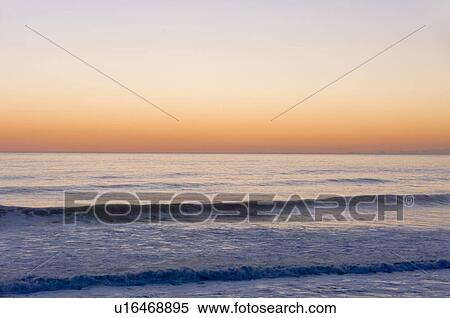 Stock Photography - Sunset over Oarai. Oarai-machi, Ibaraki Prefecture, Japan. Fotosearch