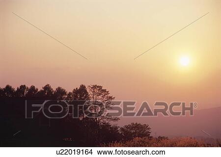Picture - Sunset over Tateshina. Chino, Nagano Prefecture, Japan. Fotosearch