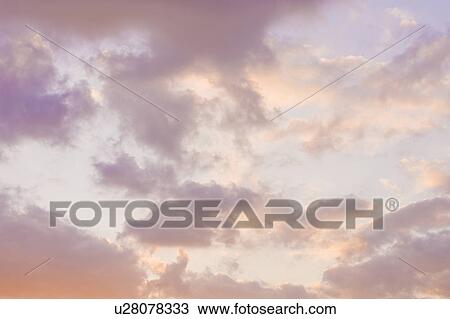 Stock Image - Sunset with pink clouds. Fotosearch