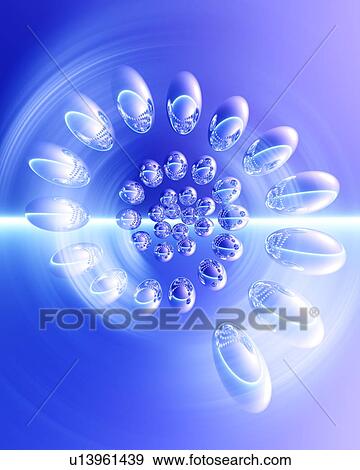 Swirl of shiny spheres View Large Photo Image Stock Photo - Swirl of shiny spheres. Fotosearch