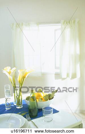 Table arrangement in dining room View Large Photo Image Stock Image - Table arrangement in dining room. Fotosearch