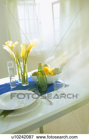 Table arrangement in dining room View Large Photo Image Stock Photo - Table arrangement in dining room. Fotosearch