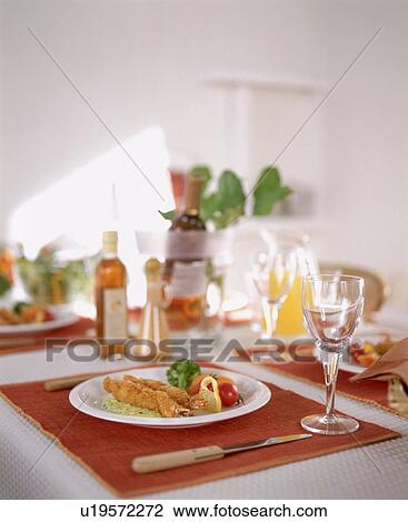Table arrangement with four meals View Large Photo Image Stock Image - Table arrangement with four meals. Fotosearch