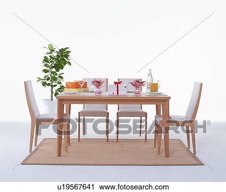 Stock Image - Table set for a birthday. Fotosearch