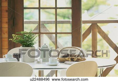 Table set for morning coffee View Large Photo Image Stock Photograph - Table set for morning coffee. Fotosearch