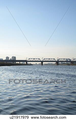 Stock Photo - Tamagawa river, Ota ward, Tokyo Prefecture, Honshu, Japan. Fotosearch
