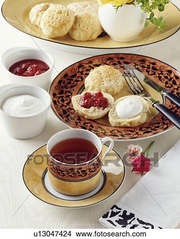 Tea and scones View Large Photo Image Picture - Tea and scones. Fotosearch