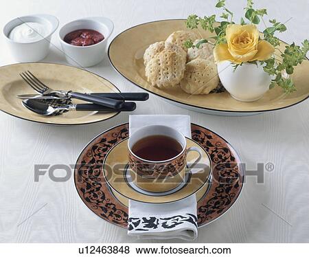 Stock Photo - Tea and scones. Fotosearch