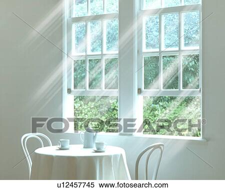 Stock Photography - Tea set on table, computer graphic. Fotosearch