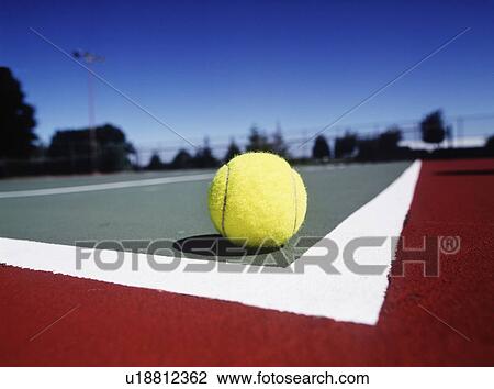 Tennis ball on tennis court, close up, Iowa, USA View Large Photo Image Stock Image - Tennis ball on tennis court, close up, Iowa, USA. Fotosearch