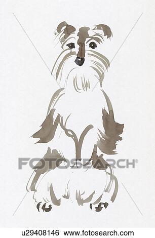 Stock Photograph - Terrier, Water Color Painting. Fotosearch