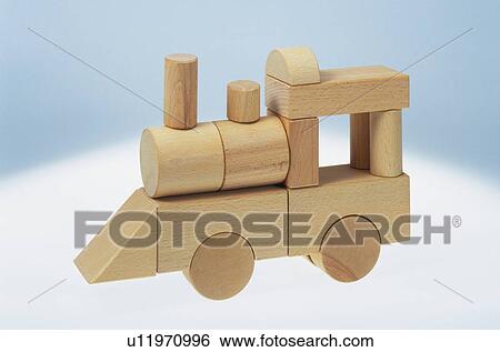 Stock Photograph - Toy train, white background. Fotosearch
