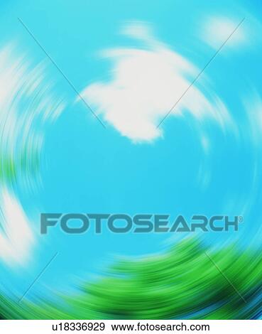 Stock Photo - Trees, blue sky and clouds. Fotosearch