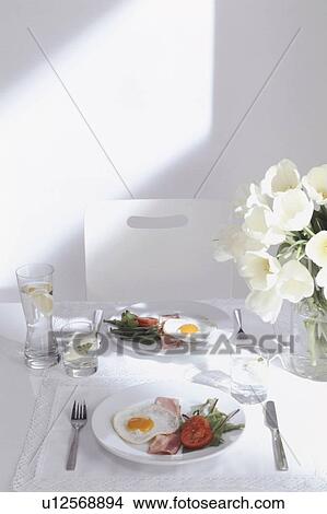 Two bacon and egg meals with salad View Large Photo Image Picture - Two bacon and egg meals with salad. Fotosearch