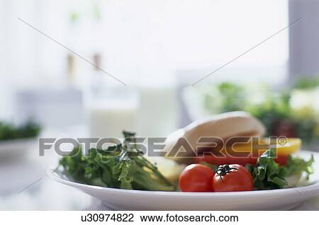 Vegetarian sandwich with salad greens View Large Photo Image Stock Image - Vegetarian sandwich with salad greens. Fotosearch