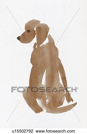 Stock Image - Vizsla, Water Color Painting. Fotosearch