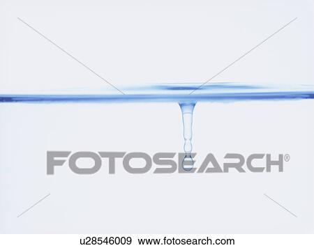 Stock Photo - Water drop, close up, white background. Fotosearch